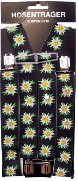 Hosenträger Edelweiss schwarz